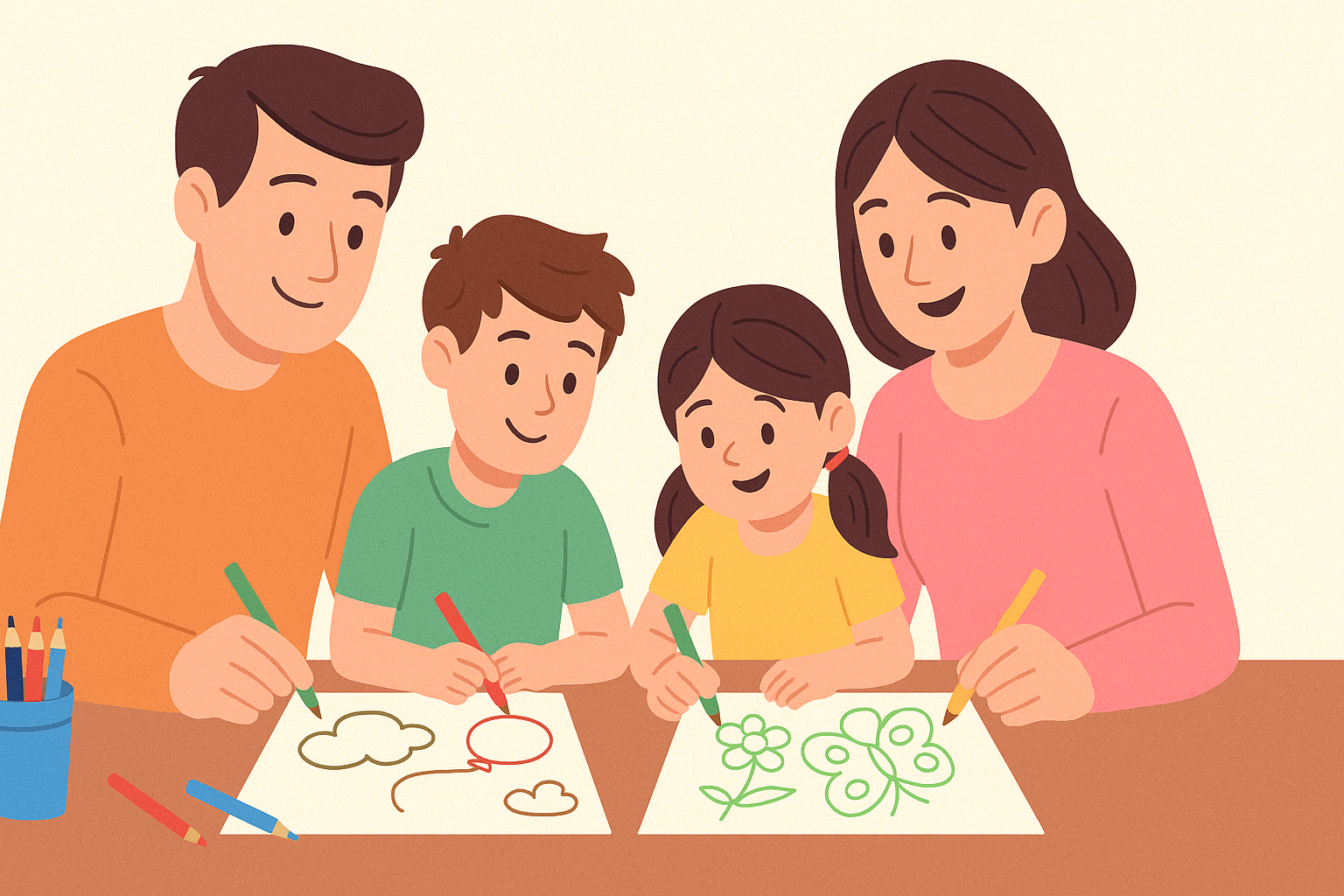 Family Coloring Together